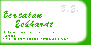 bertalan eckhardt business card